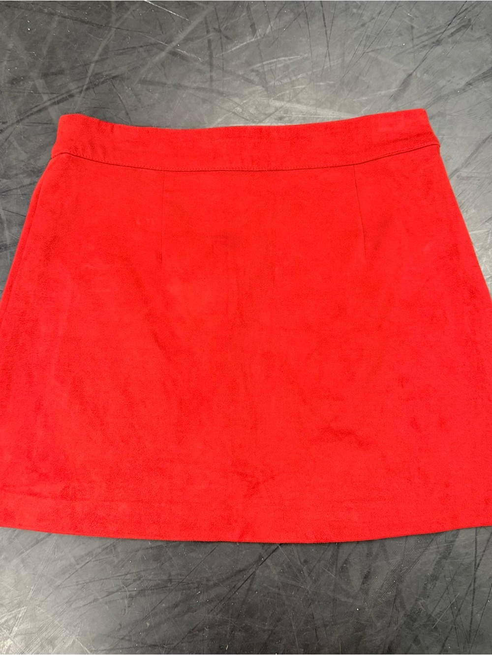 Zara Trafaluc Collection Deep Red Suede A-Line Mini Skirt XS